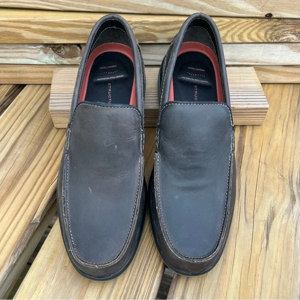 - Structure Sz 10 Vaughn Gray/Brown Leather Venetian Loafers! NEW!